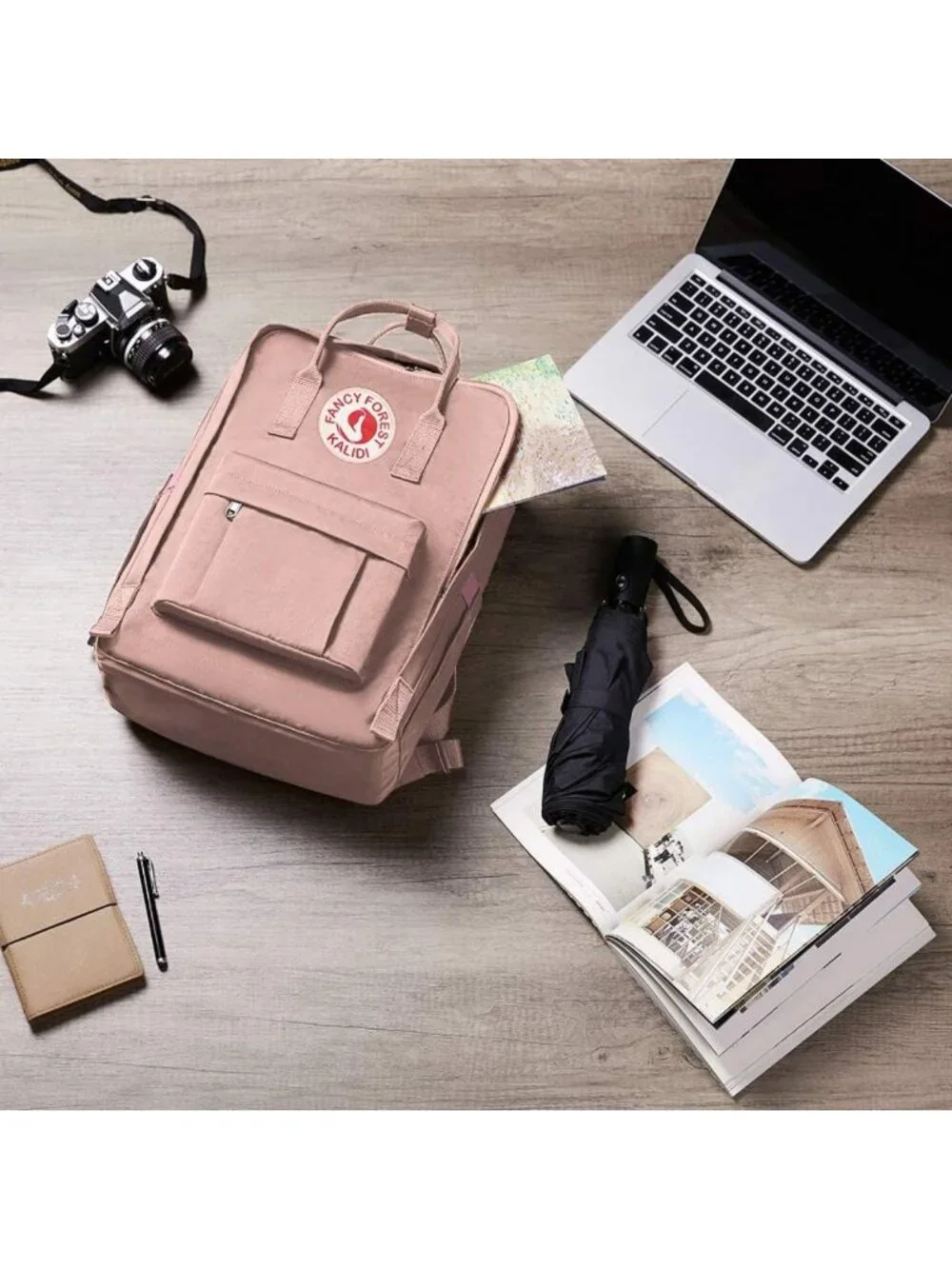 Stylish Pink Casual Laptop Backpack for Travel, College, Hiking & Gym - 15